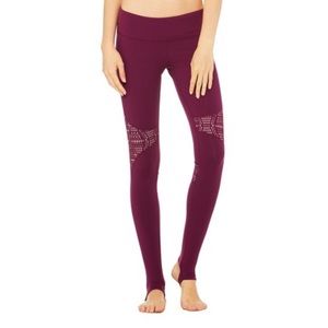 ALO Yoga Laser Cut West Coast Leggings in Berry